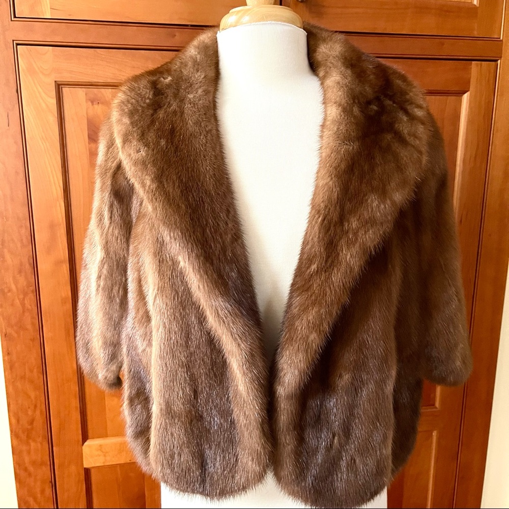 🔥SALE🔥 Vintage Genuine Mink Fur Bolero Style Stole & Wrap